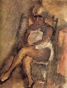 Jules Pascin kerchiefed Lady Sweden oil painting artist